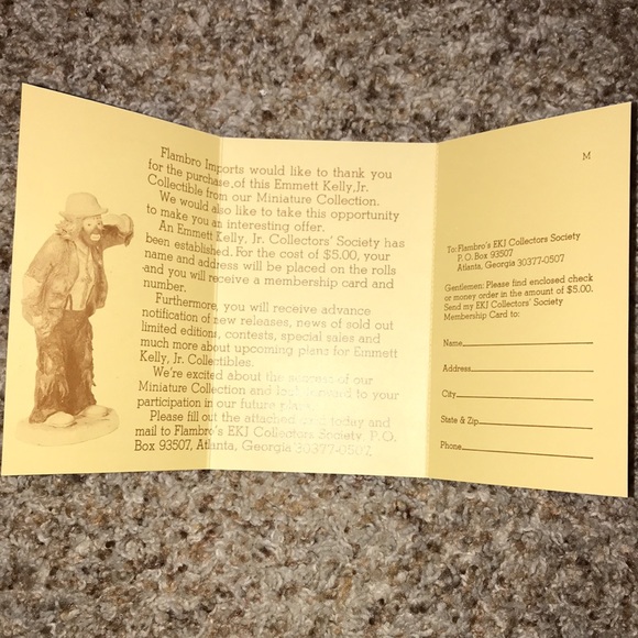Vintage Flambro Emmett Kelly Jr Clown